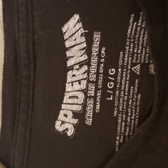 Spider-Man Mens Black T-Shirt Size Large Short Sleeve Spiderverse black & red - Picture 6 of 7